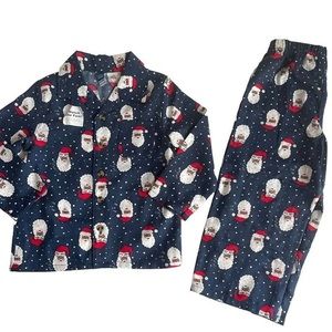 3T Santa (brown) flannel PJ set